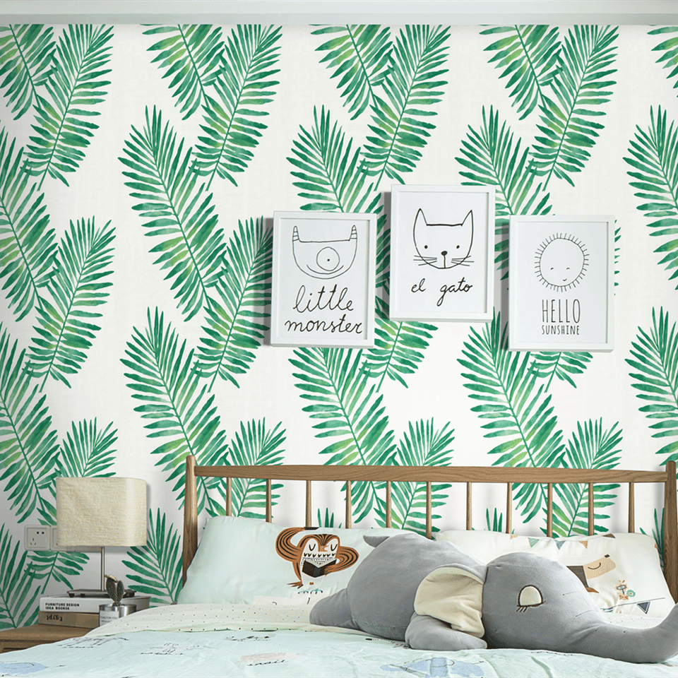 Tropical palm leaves wallpaper