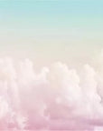 Panoramic wallpaper blue sky with pink clouds