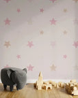 Child's wallpaper with pink stars