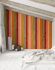 Multicolored wood plank wallpaper