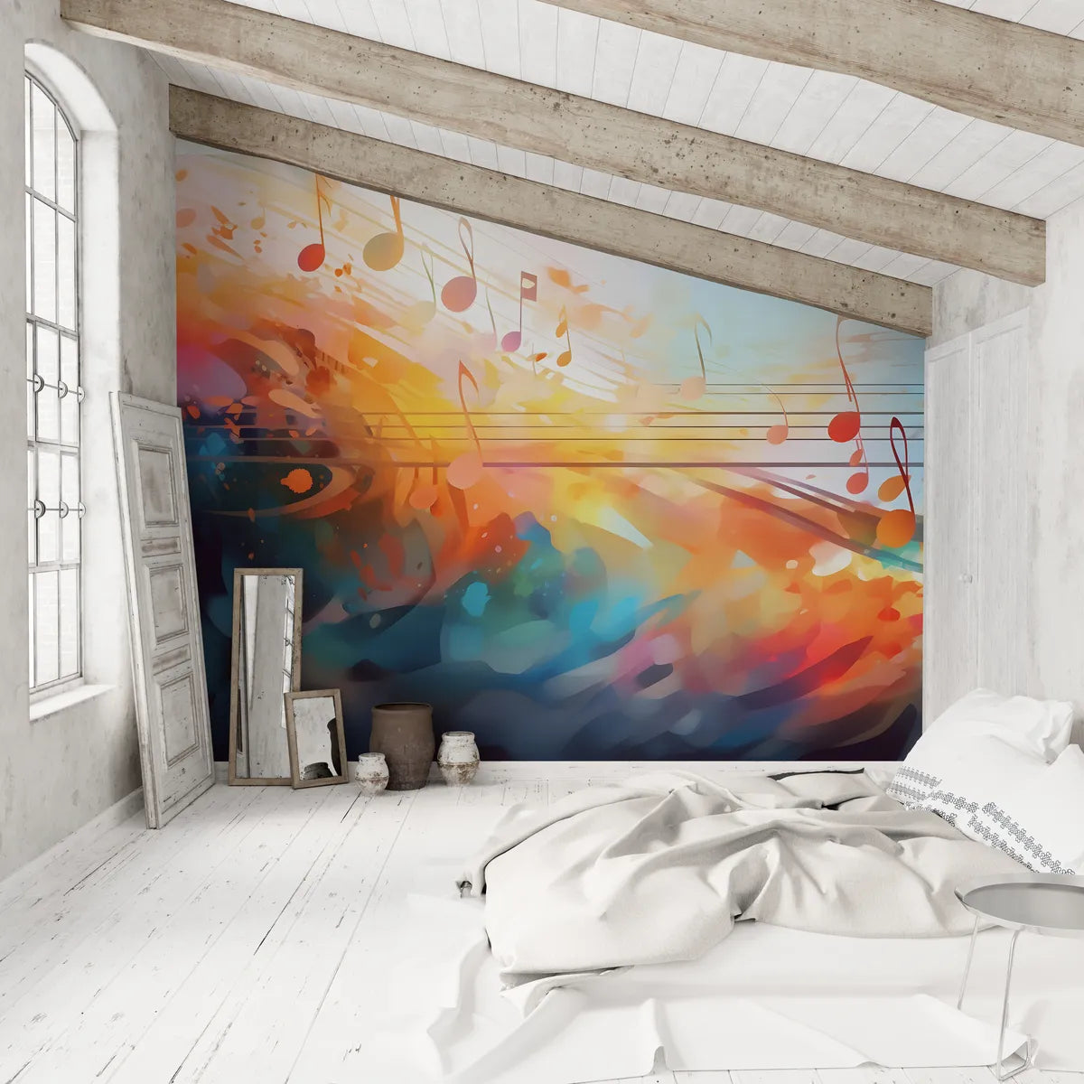 Papier peint musique abstraite multicolore