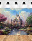 Child's wallpaper with a princess castle
