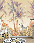 Savanna sunset animals wallpaper