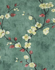 Vintage green floral wallpaper