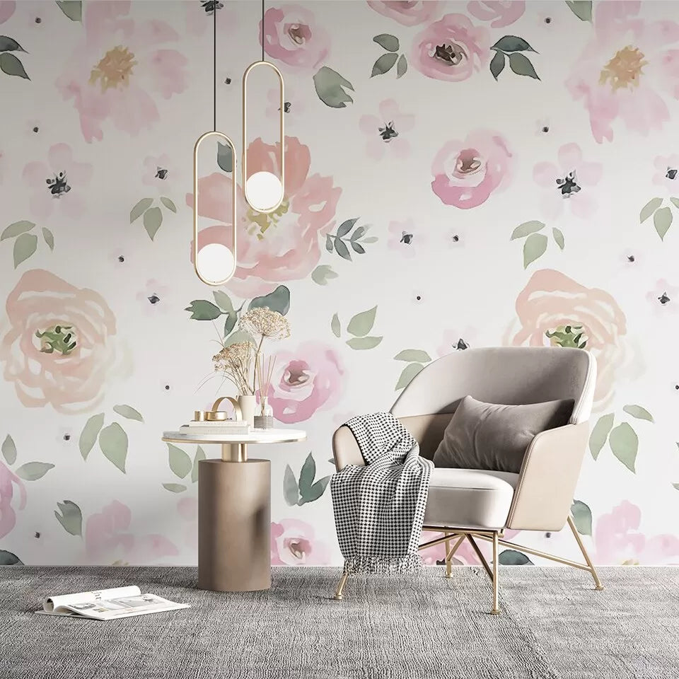 Pink tropical flowers wallpaper