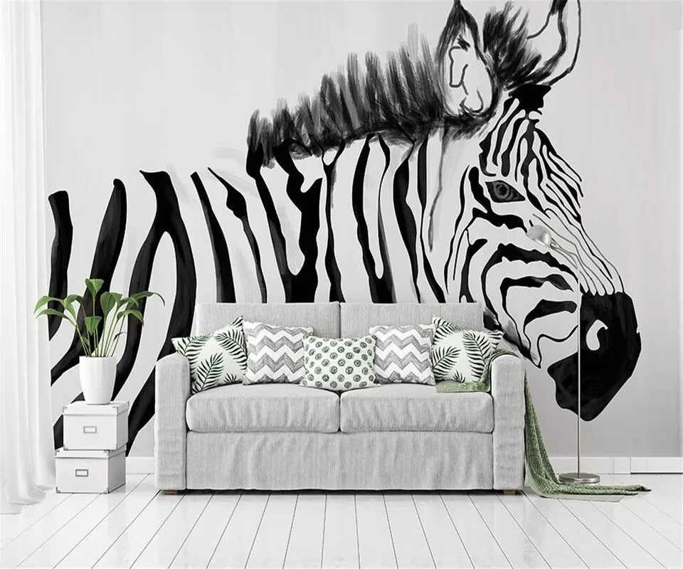 Black and white zebra wallpaper