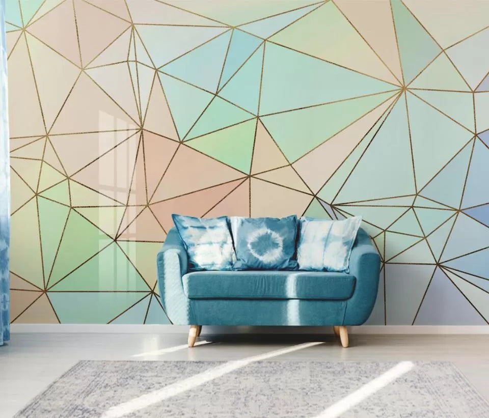 Colored triangles geometric wallpaper