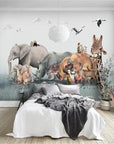 Savannah animals landscape wallpaper