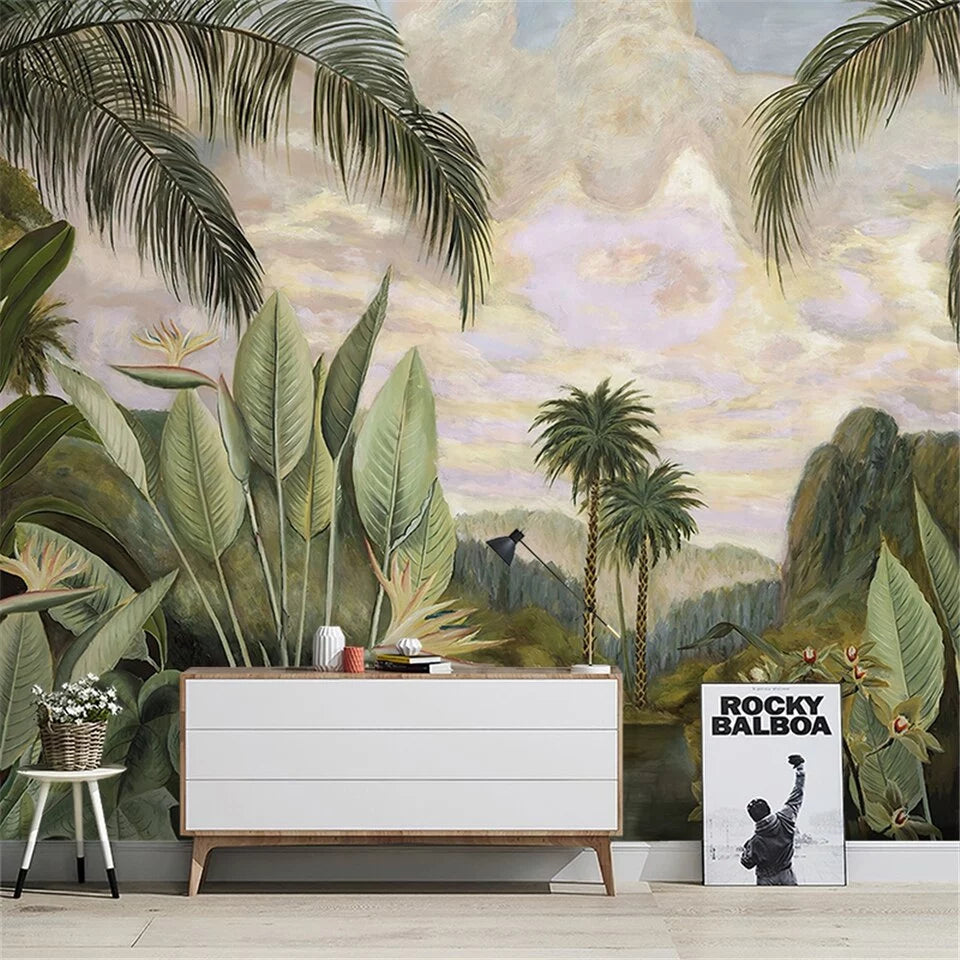 Panoramic tropical landscape wallpaper