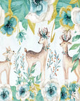 Deer and flowers wallpaper