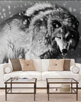Black and white arctic wolf wallpaper