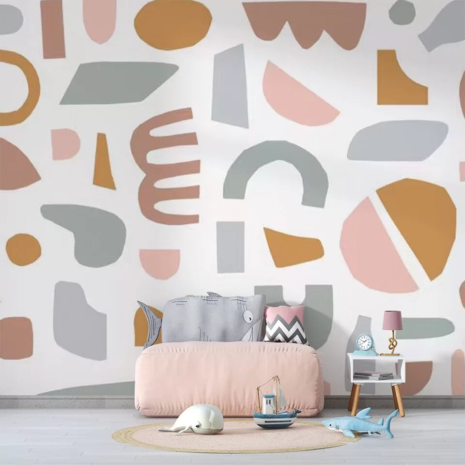 Panoramic pastel abstract art wallpaper