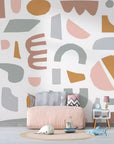Panoramic pastel abstract art wallpaper