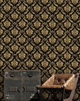 Black and gold Baroque wallpaper