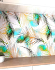Design tropical foliage wallpaper