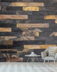 Black and brown brick wallpaper