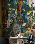 Tropical jungle and animals design wallpaper