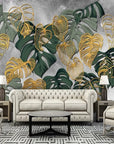 Tropical foliage abstract wallpaper