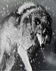 Black and white arctic wolf wallpaper