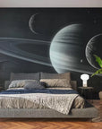 Space planets black and white wallpaper