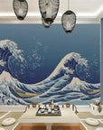 Japanese wallpaper blue waves