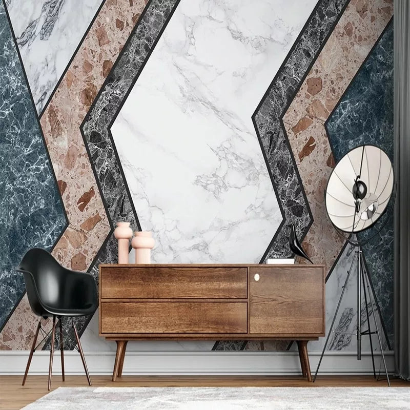 Marble geometric wallpaper