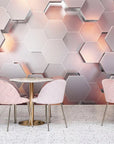 Pink and gray 3D geometric wallpaper