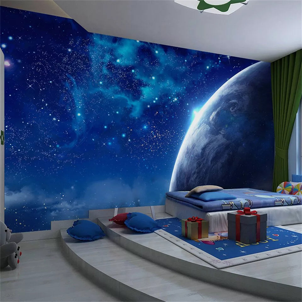 Child&#39;s view of the planet from space wallpaper