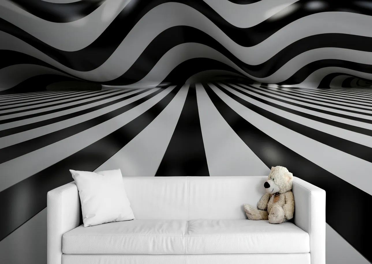 Black and white optical illusion wallpaper