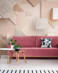 Pastel geometric pink wallpaper