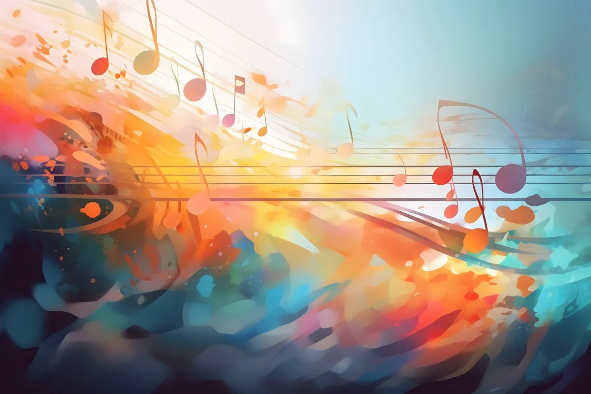 Papier peint musique abstraite multicolore