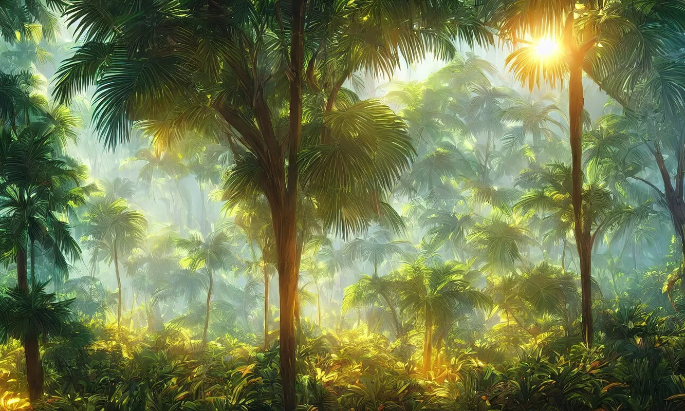 Forest of sunny palms wallpaper