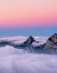 Wallpaper mountains and pink sky