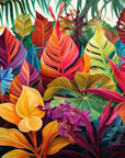 Tropical plant foliage wallpaper