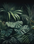 Dark tropical green foliage paper