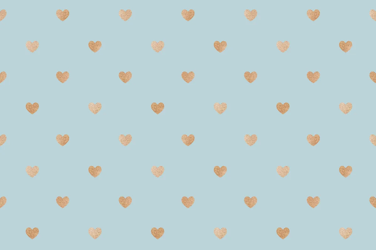Child&#39;s wallpaper with a brown heart on a blue background