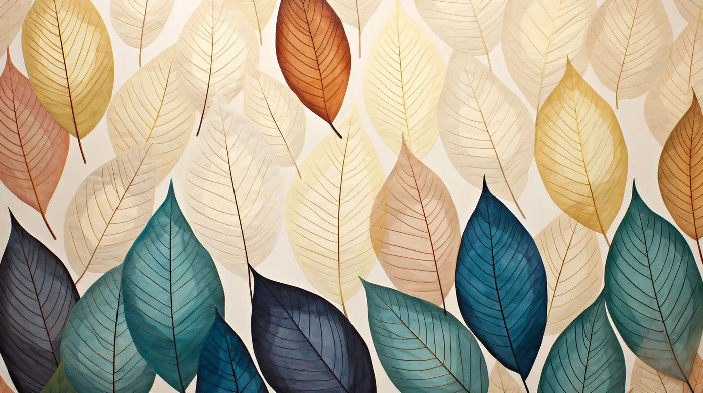 Coloured leaves wallpaper