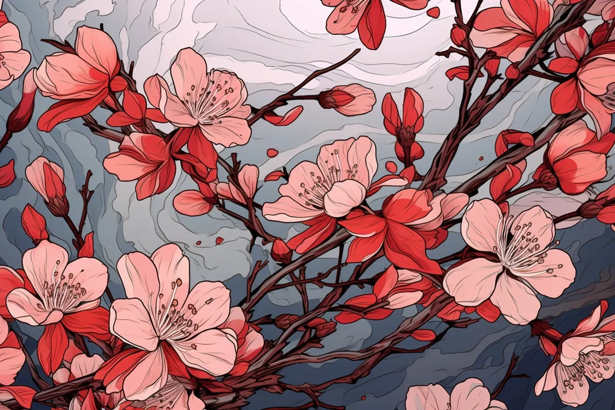 Papier peint japonais fleurs de cerisier
