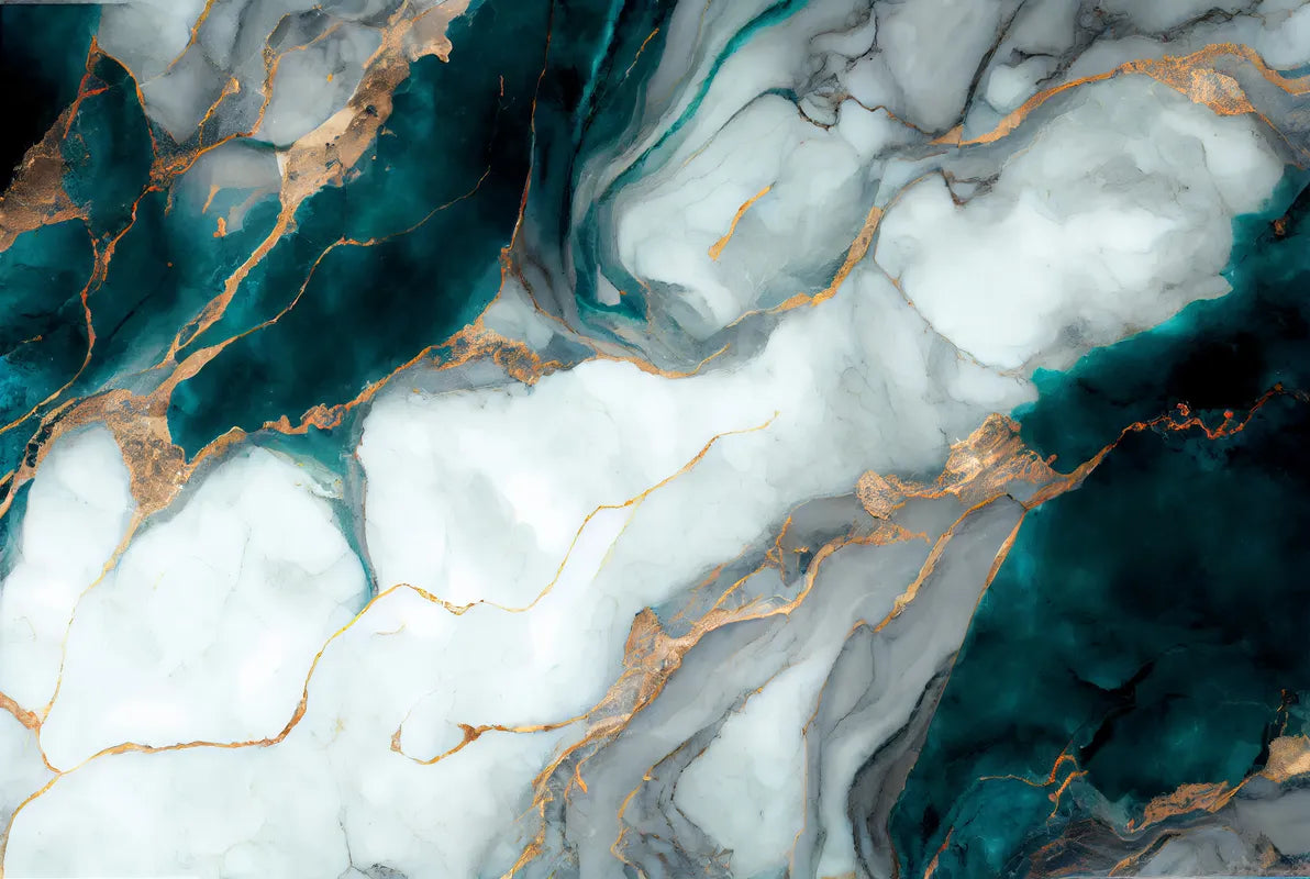 White and turquoise marble stone wallpaper