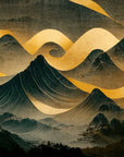 Japanese mountains abstract wallpaper
