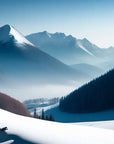 Panoramic snowy mountains wallpaper