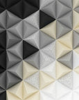 Papier peint 3D triangles noirs, blancs, gris et beiges