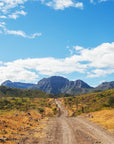 Dirt road and mountains wallpaper