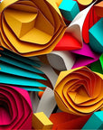 Origami wallpaper colorful flowers