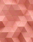 Salmon pink 3D geometric wallpaper