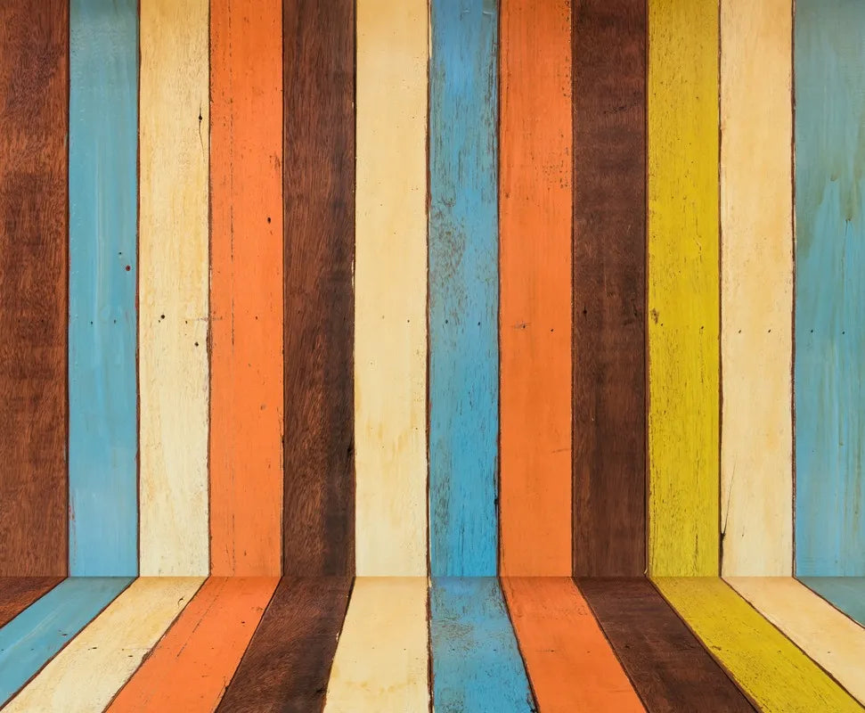Colorful plank 3D wallpaper