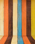 Colorful plank 3D wallpaper
