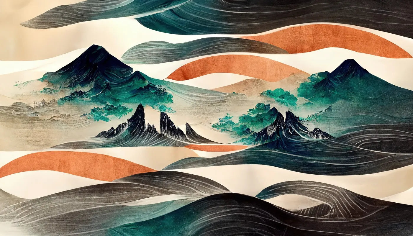 Vagues de papier peint japonais