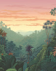 Pastel tropical landscape wallpaper