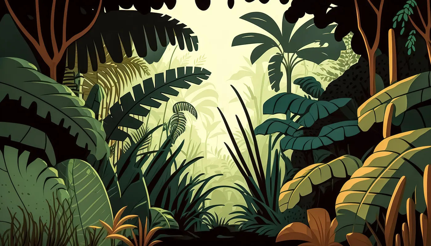 Tropical trees jungle wallpaper